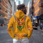 Haiti Flag Hoodie Traditional Dashiki Yellow Color