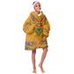 Haiti Flag Kid Wearable Blanket Hoodie Traditional Dashiki Yellow Color