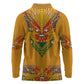 Haiti Flag Long Sleeve Polo Shirt Traditional Dashiki Yellow Color