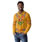 Haiti Flag Long Sleeve Polo Shirt Traditional Dashiki Yellow Color