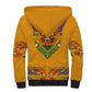 Haiti Flag Sherpa Hoodie Traditional Dashiki Yellow Color