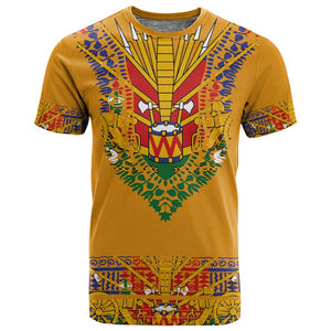 Haiti Flag T shirt Traditional Dashiki Yellow Color