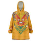 Haiti Flag Wearable Blanket Hoodie Traditional Dashiki Yellow Color