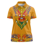 Haiti Flag Women Polo Shirt Traditional Dashiki Yellow Color