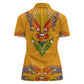 Haiti Flag Women Polo Shirt Traditional Dashiki Yellow Color