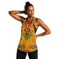 Haiti Flag Women Racerback Tank Traditional Dashiki Yellow Color