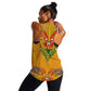 Haiti Flag Women Racerback Tank Traditional Dashiki Yellow Color