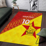 Custom Zimbabwe Cricket Area Rug Flame Warriors Zimbabwe Spirit - African Pride