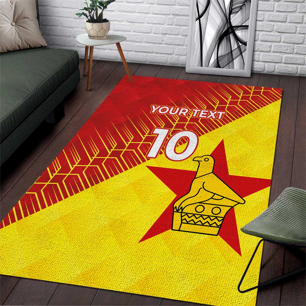 Custom Zimbabwe Cricket Area Rug Flame Warriors Zimbabwe Spirit - African Pride