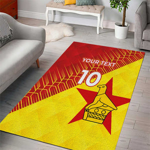 Custom Zimbabwe Cricket Area Rug Flame Warriors Zimbabwe Spirit - African Pride