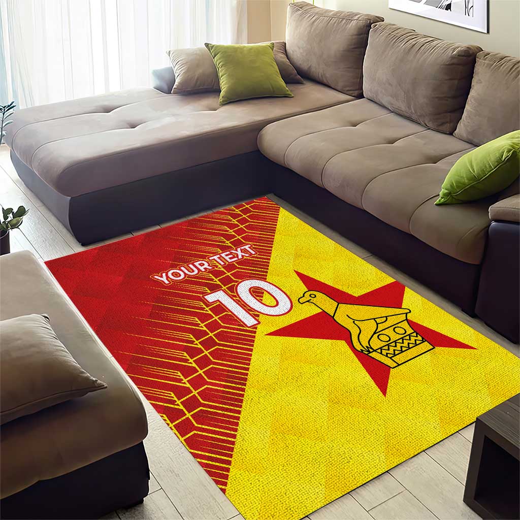 Custom Zimbabwe Cricket Area Rug Flame Warriors Zimbabwe Spirit - African Pride