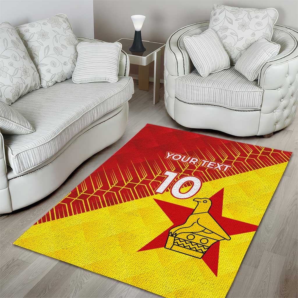 Custom Zimbabwe Cricket Area Rug Flame Warriors Zimbabwe Spirit - African Pride