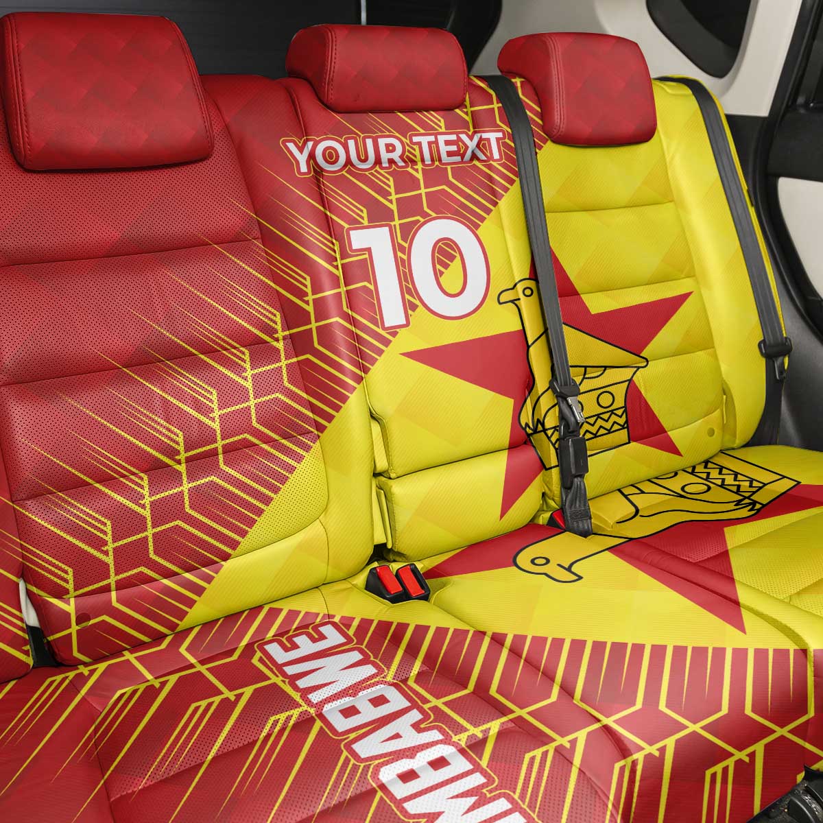 Custom Zimbabwe Cricket Back Car Seat Cover Flame Warriors Zimbabwe Spirit - African Pride