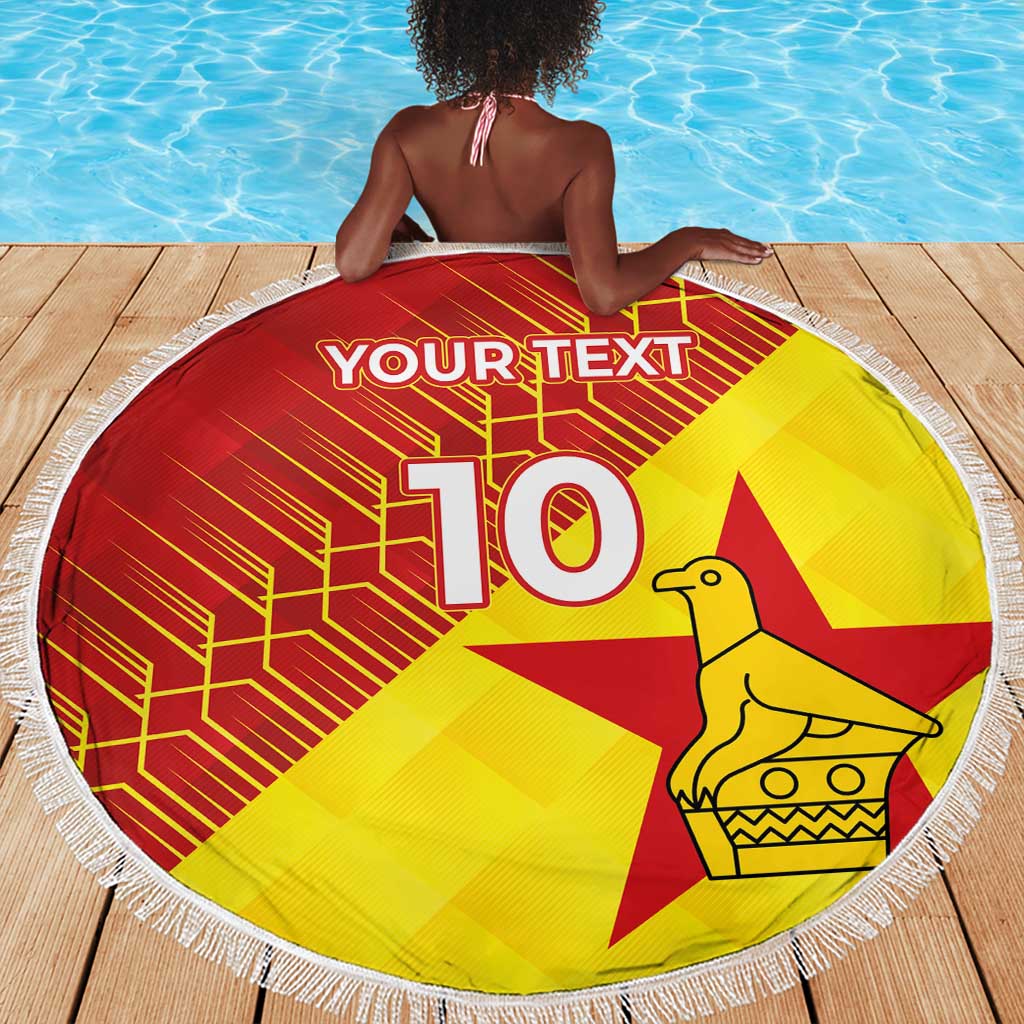 Custom Zimbabwe Cricket Beach Blanket Flame Warriors Zimbabwe Spirit - African Pride