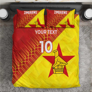 Custom Zimbabwe Cricket Bedding Set Flame Warriors Zimbabwe Spirit - African Pride