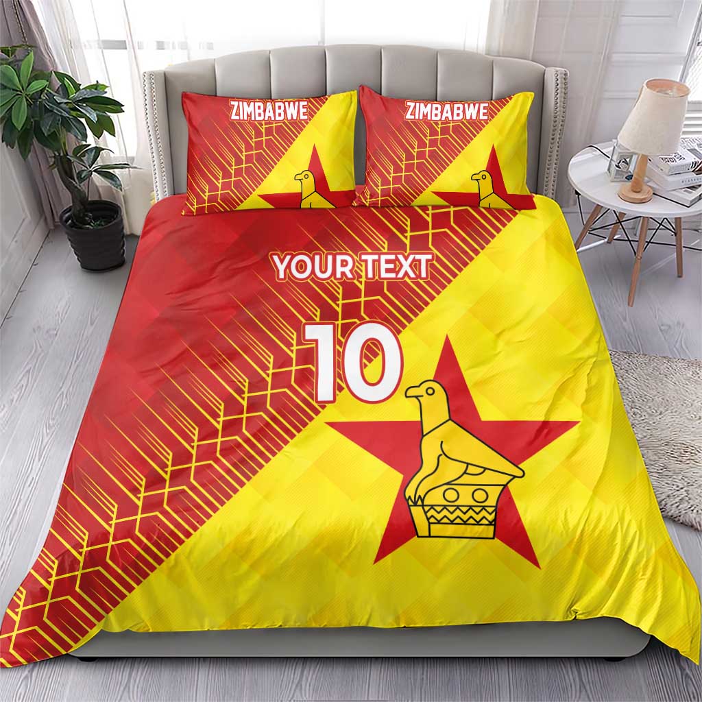 Custom Zimbabwe Cricket Bedding Set Flame Warriors Zimbabwe Spirit - African Pride