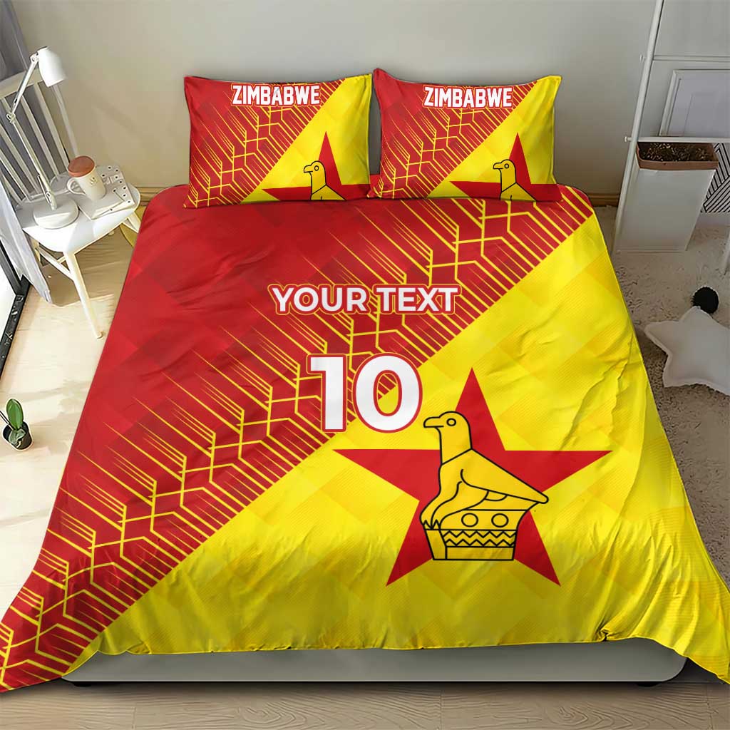 Custom Zimbabwe Cricket Bedding Set Flame Warriors Zimbabwe Spirit - African Pride