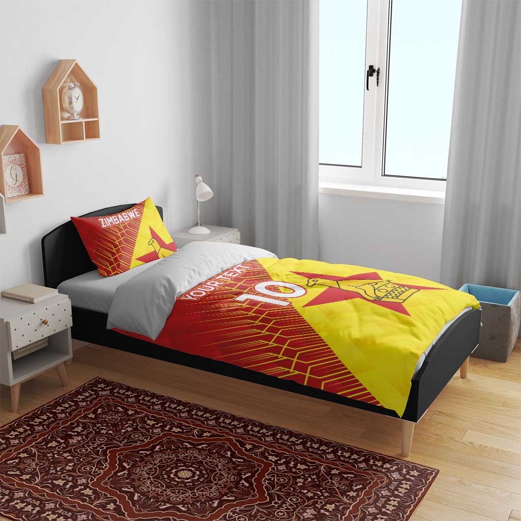 Custom Zimbabwe Cricket Bedding Set Flame Warriors Zimbabwe Spirit - African Pride