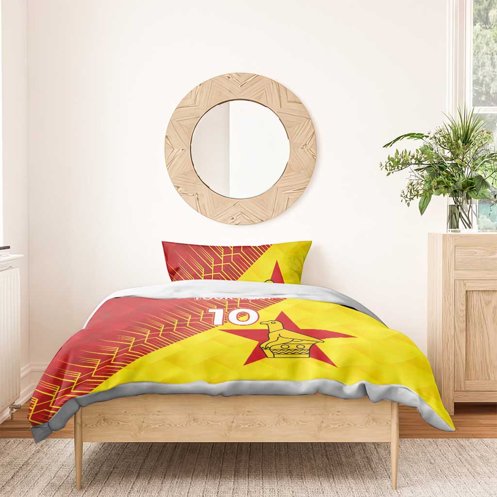 Custom Zimbabwe Cricket Bedding Set Flame Warriors Zimbabwe Spirit - African Pride