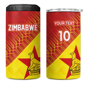 Custom Zimbabwe Cricket 4 in 1 Can Cooler Tumbler Flame Warriors Zimbabwe Spirit - African Pride