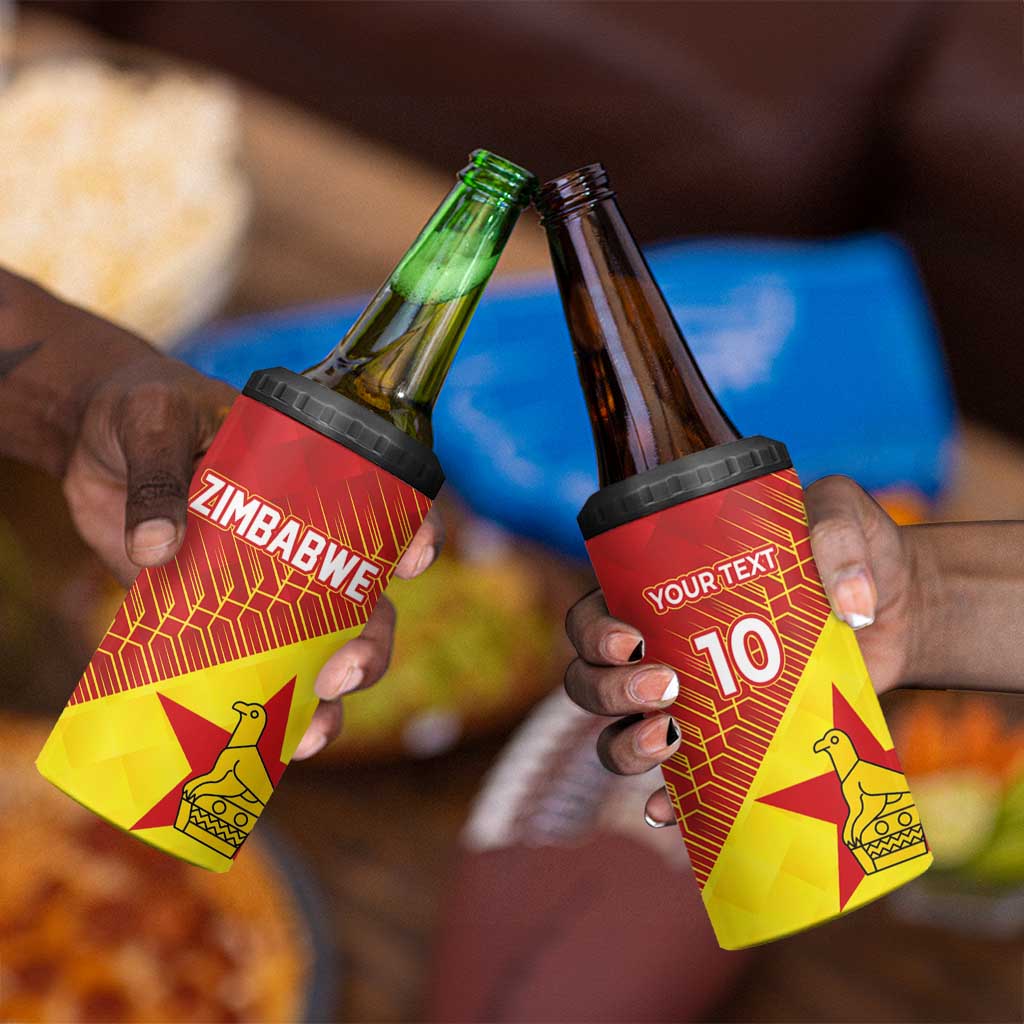 Custom Zimbabwe Cricket 4 in 1 Can Cooler Tumbler Flame Warriors Zimbabwe Spirit - African Pride