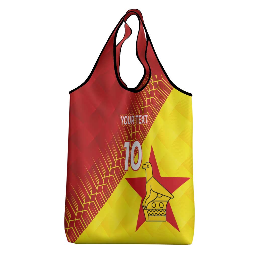 Custom Zimbabwe Cricket Grocery Bag Flame Warriors Zimbabwe Spirit - African Pride