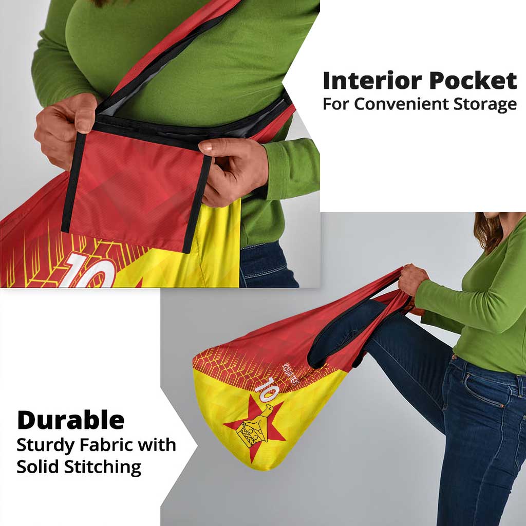 Custom Zimbabwe Cricket Grocery Bag Flame Warriors Zimbabwe Spirit - African Pride