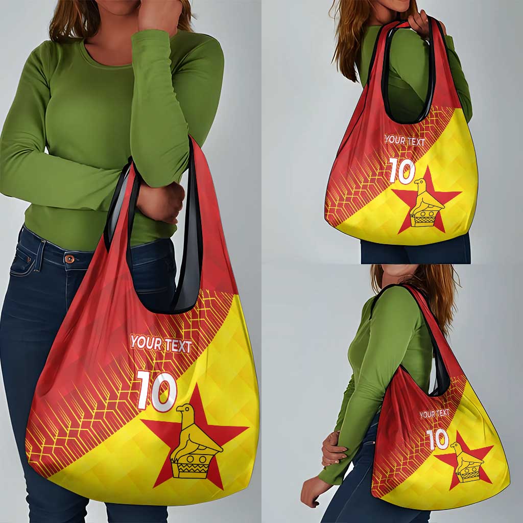 Custom Zimbabwe Cricket Grocery Bag Flame Warriors Zimbabwe Spirit - African Pride