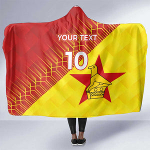 Custom Zimbabwe Cricket Hooded Blanket Flame Warriors Zimbabwe Spirit - African Pride