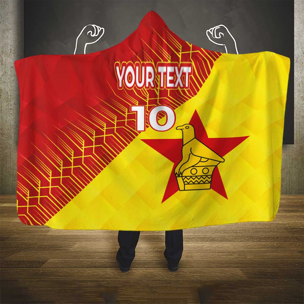 Custom Zimbabwe Cricket Hooded Blanket Flame Warriors Zimbabwe Spirit - African Pride