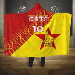 Custom Zimbabwe Cricket Hooded Blanket Flame Warriors Zimbabwe Spirit - African Pride