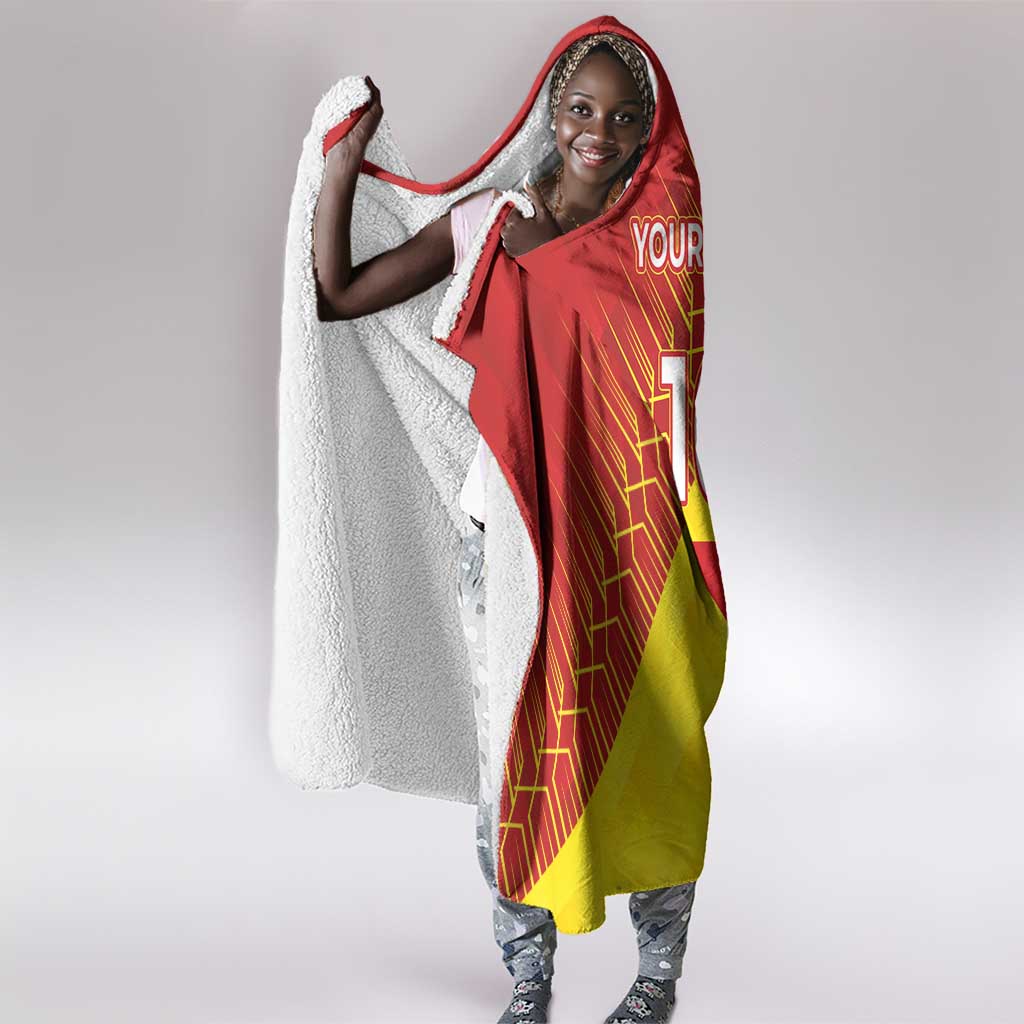 Custom Zimbabwe Cricket Hooded Blanket Flame Warriors Zimbabwe Spirit - African Pride