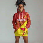 Custom Zimbabwe Cricket Hoodie Dress Flame Warriors Zimbabwe Spirit - African Pride