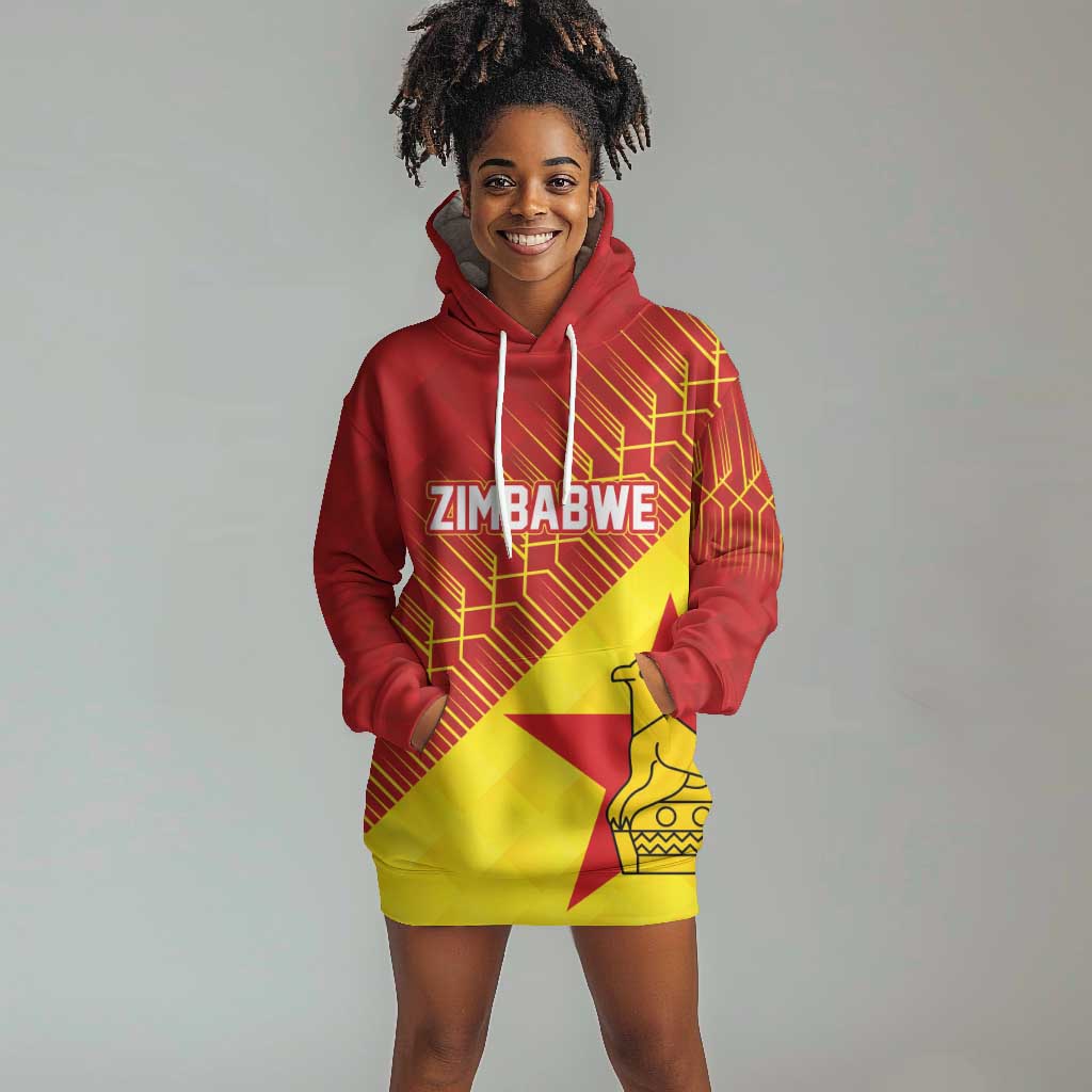 Custom Zimbabwe Cricket Hoodie Dress Flame Warriors Zimbabwe Spirit - African Pride