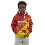 Custom Zimbabwe Cricket Kid Hoodie Flame Warriors Zimbabwe Spirit - African Pride