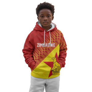 Custom Zimbabwe Cricket Kid Hoodie Flame Warriors Zimbabwe Spirit - African Pride