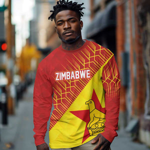 Custom Zimbabwe Cricket Long Sleeve Shirt Flame Warriors Zimbabwe Spirit - African Pride