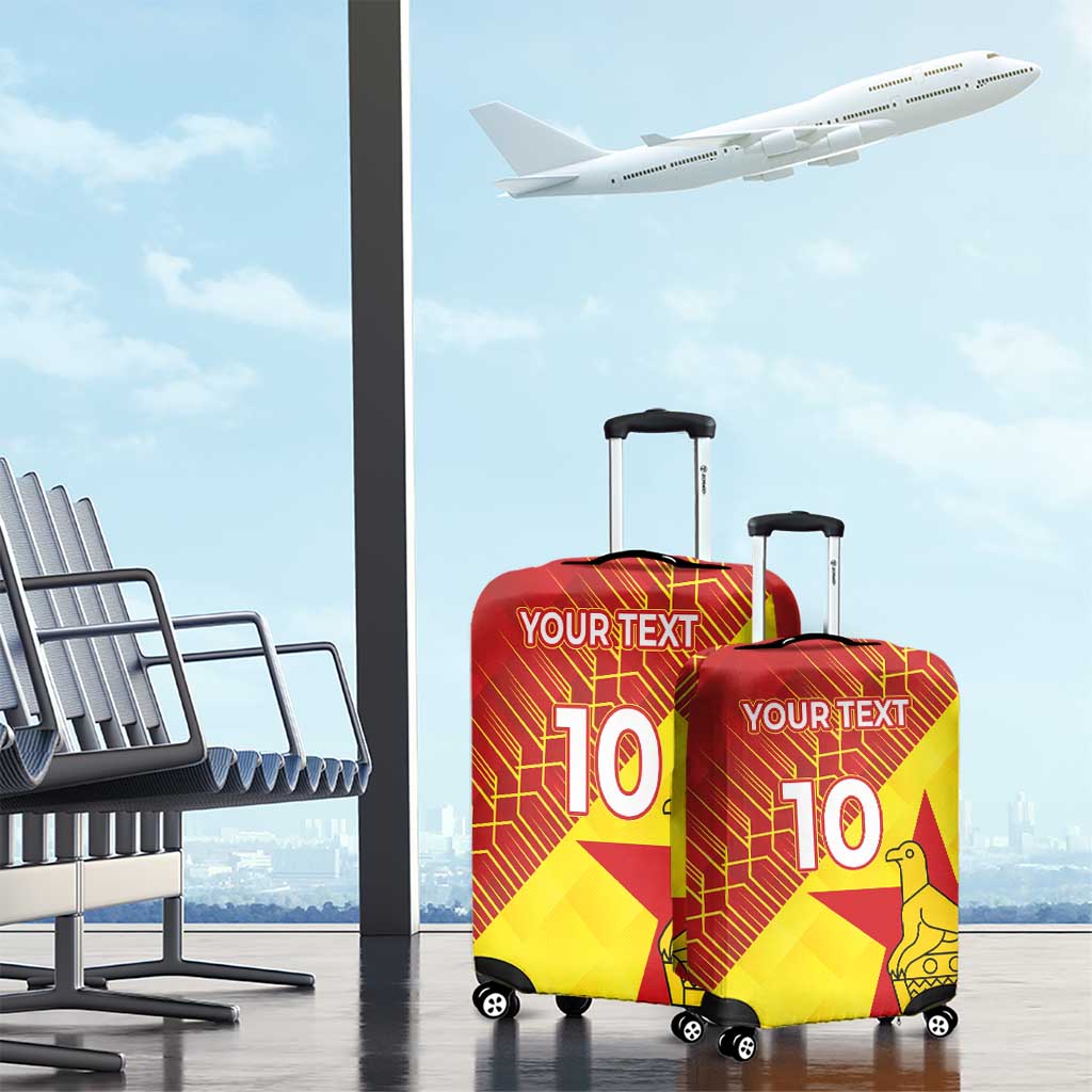 Custom Zimbabwe Cricket Luggage Cover Flame Warriors Zimbabwe Spirit - African Pride