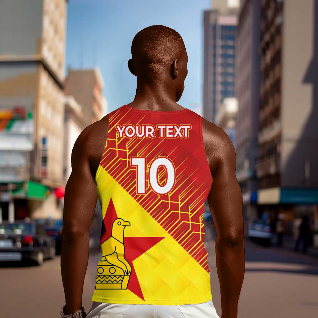 Custom Zimbabwe Cricket Men Tank Top Flame Warriors Zimbabwe Spirit - African Pride