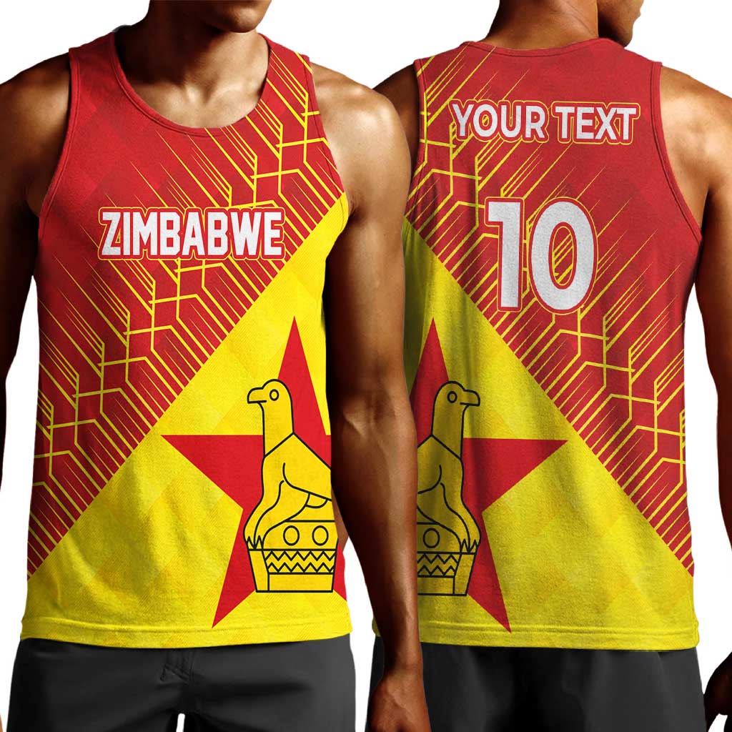 Custom Zimbabwe Cricket Men Tank Top Flame Warriors Zimbabwe Spirit - African Pride