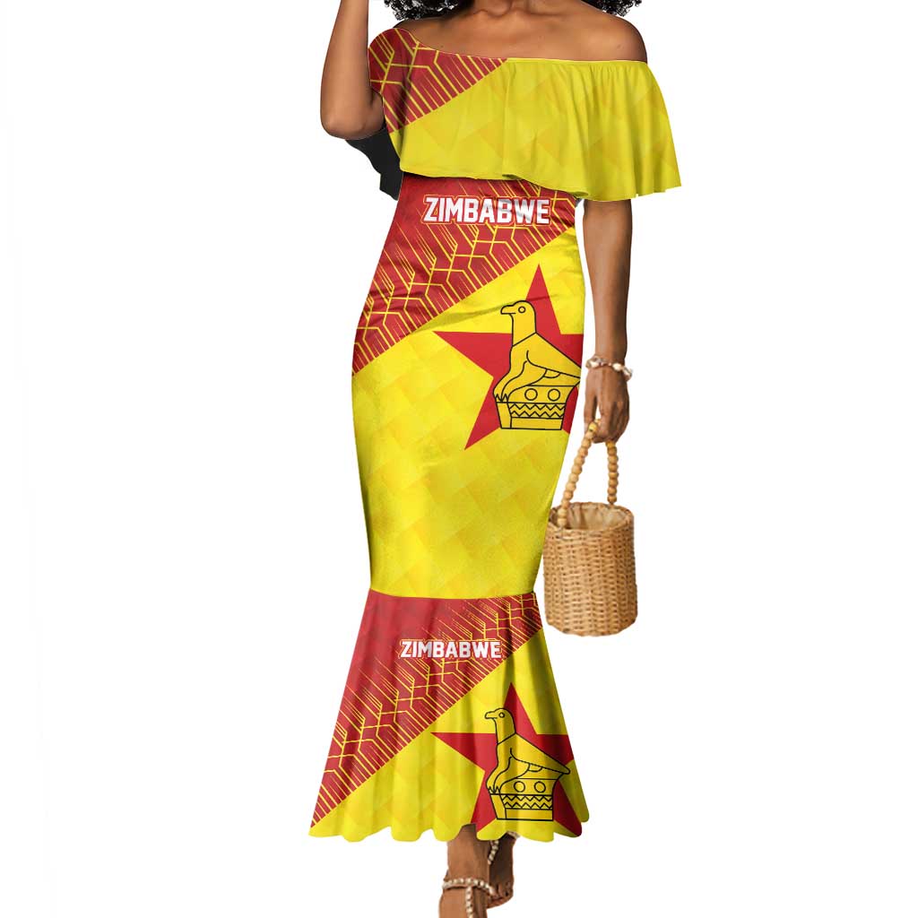 Custom Zimbabwe Cricket Mermaid Dress Flame Warriors Zimbabwe Spirit - African Pride