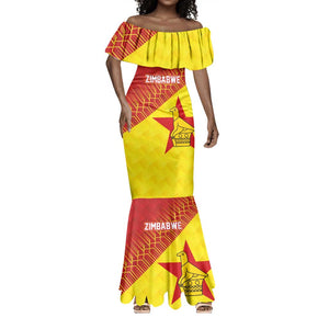 Custom Zimbabwe Cricket Mermaid Dress Flame Warriors Zimbabwe Spirit - African Pride