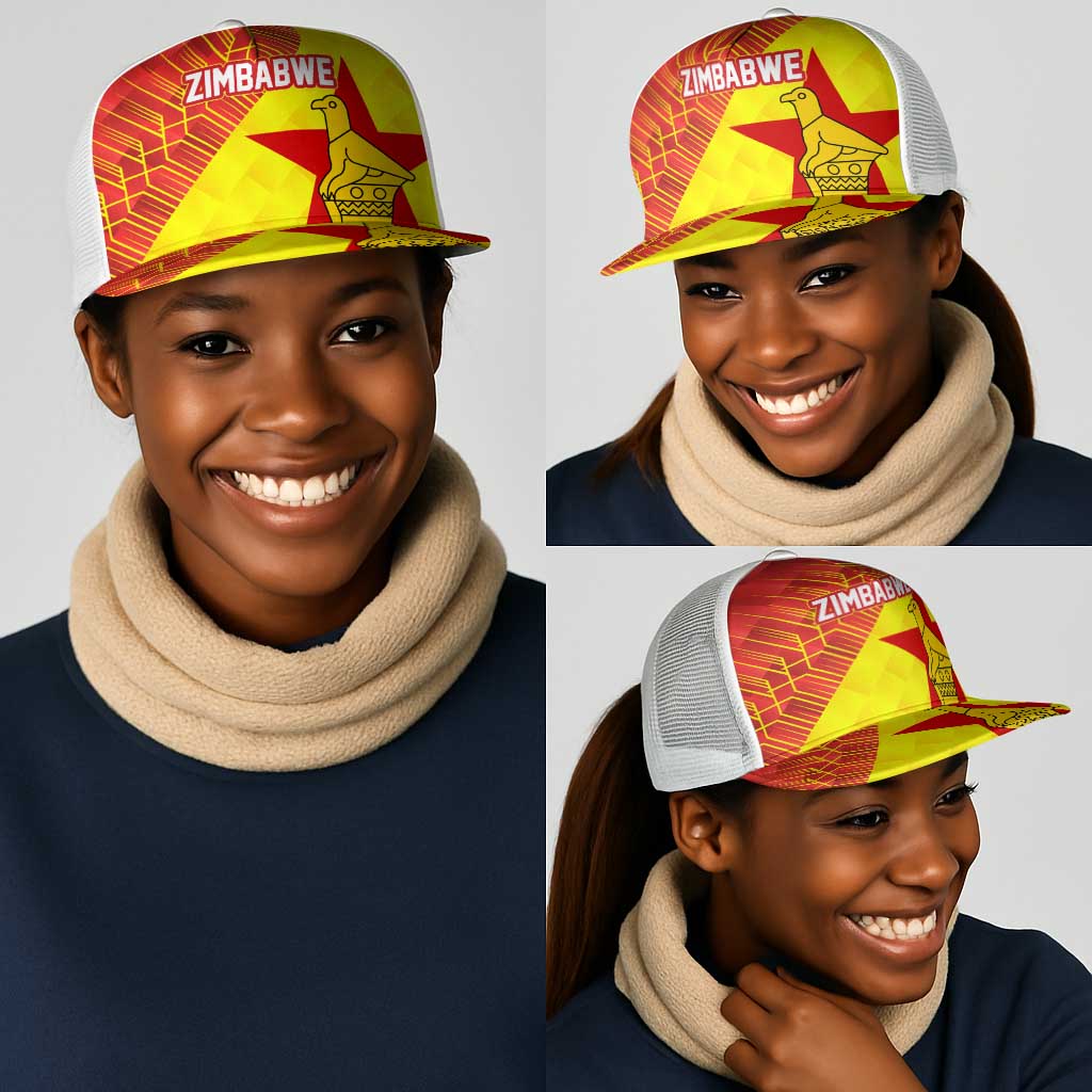 Zimbabwe Cricket Mesh Trucker Cap Flame Warriors Zimbabwe Spirit - African Pride