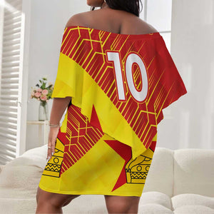 Custom Zimbabwe Cricket Off Shoulder Short Dress Flame Warriors Zimbabwe Spirit - African Pride