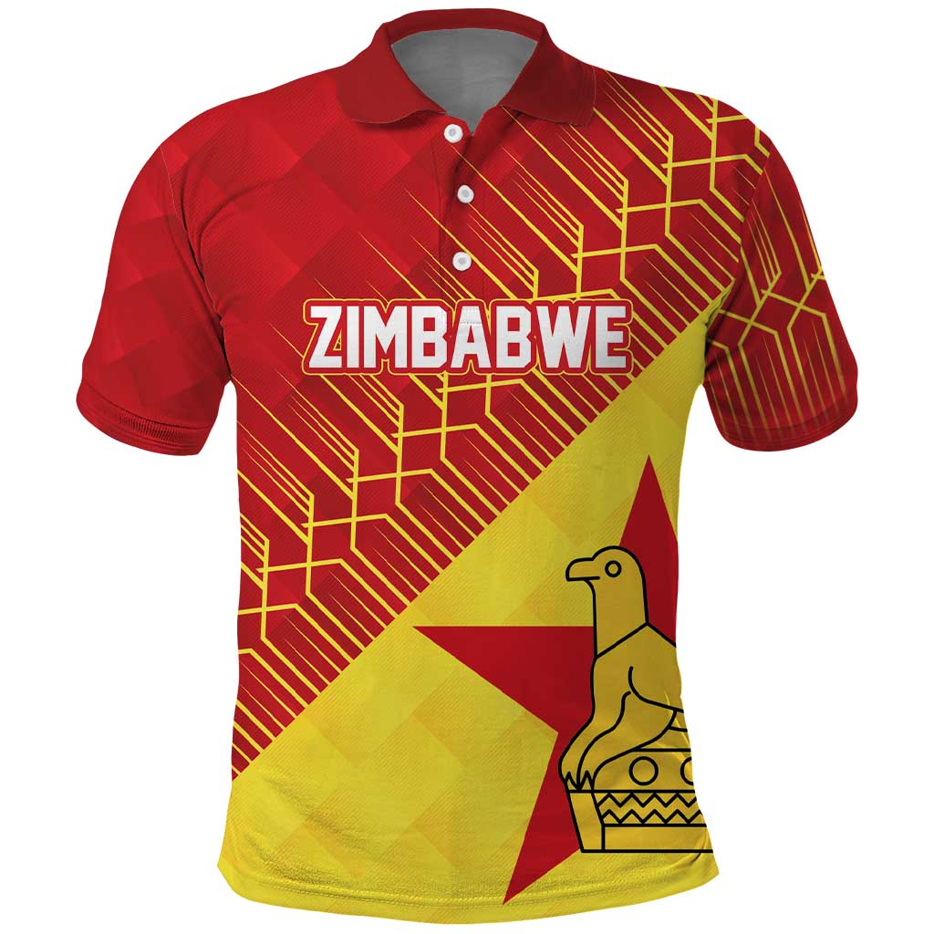 Custom Zimbabwe Cricket Polo Shirt Flame Warriors Zimbabwe Spirit - African Pride