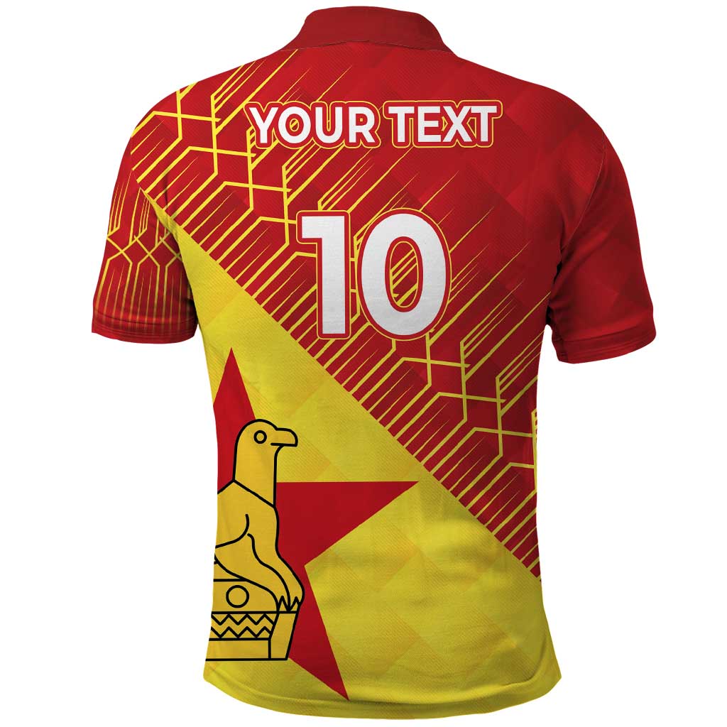 Custom Zimbabwe Cricket Polo Shirt Flame Warriors Zimbabwe Spirit - African Pride