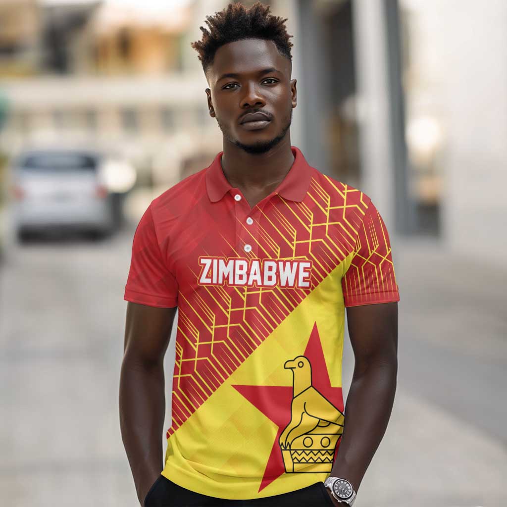 Custom Zimbabwe Cricket Polo Shirt Flame Warriors Zimbabwe Spirit - African Pride