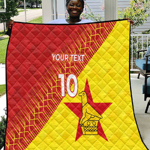 Custom Zimbabwe Cricket Quilt Flame Warriors Zimbabwe Spirit - African Pride