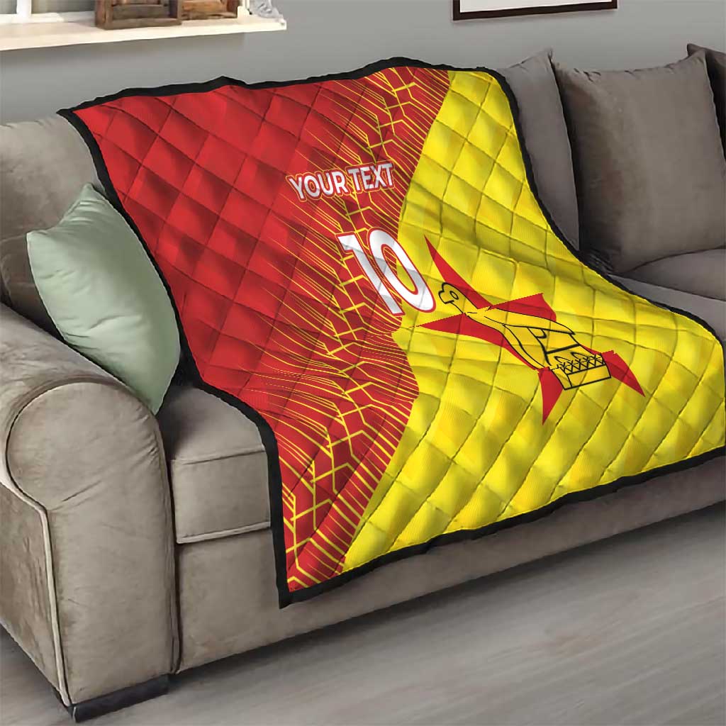 Custom Zimbabwe Cricket Quilt Flame Warriors Zimbabwe Spirit - African Pride
