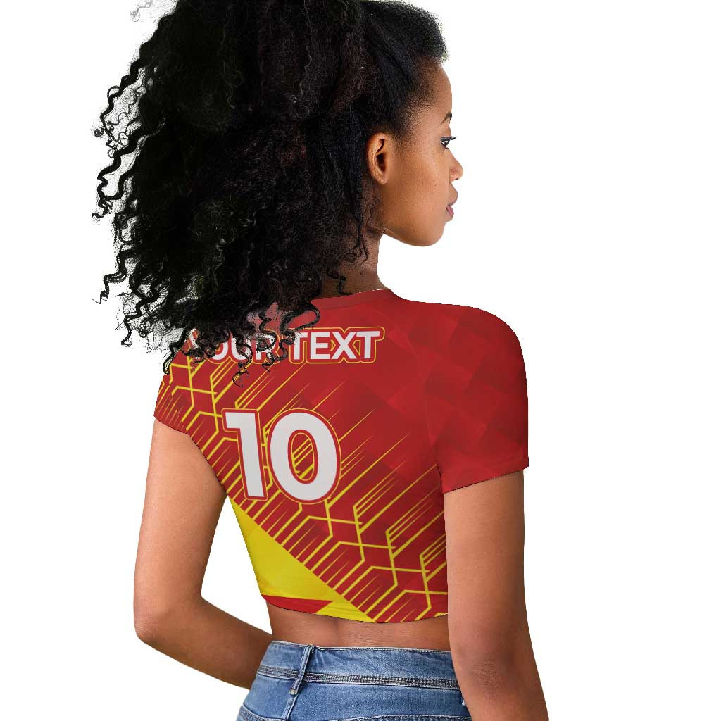Custom Zimbabwe Cricket Raglan Cropped T shirt Flame Warriors Zimbabwe Spirit - African Pride